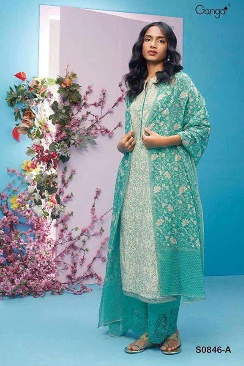 ANAHI BY GANGA FASHIONS 846-A TO 846-D SERIES WHOLESALE COTT...