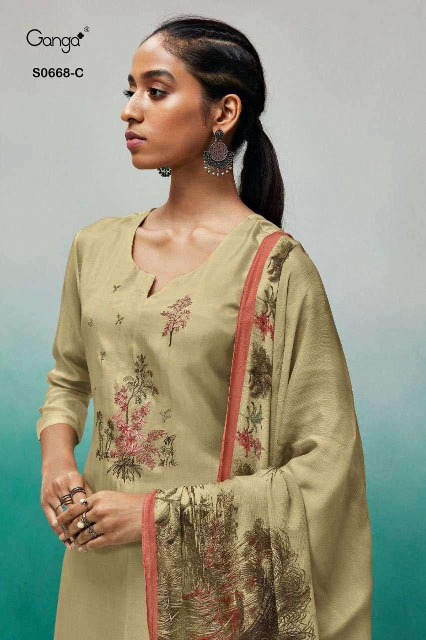 VANYA BY GANGA FASHIONS 668-A TO 668-C SERIES WHOLESALE SILK...